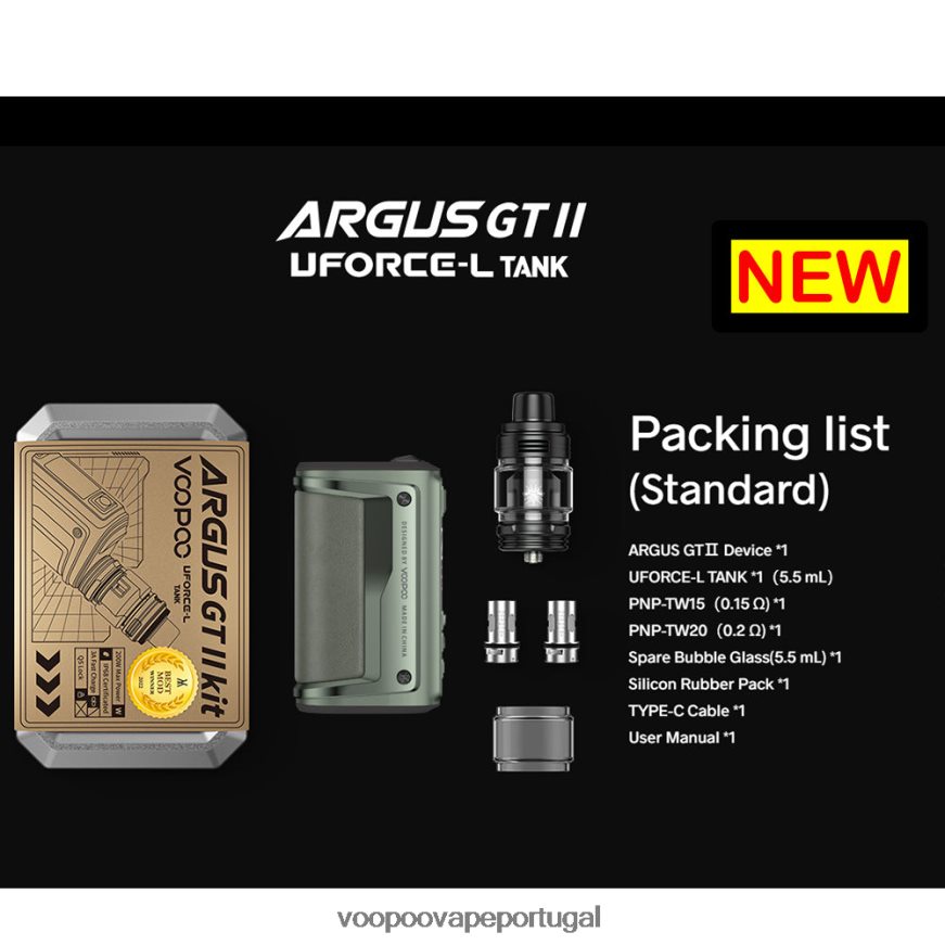 VOOPOO ARGUS GT II kit tanque - VOOPOO Portugal grafite 2286NR1