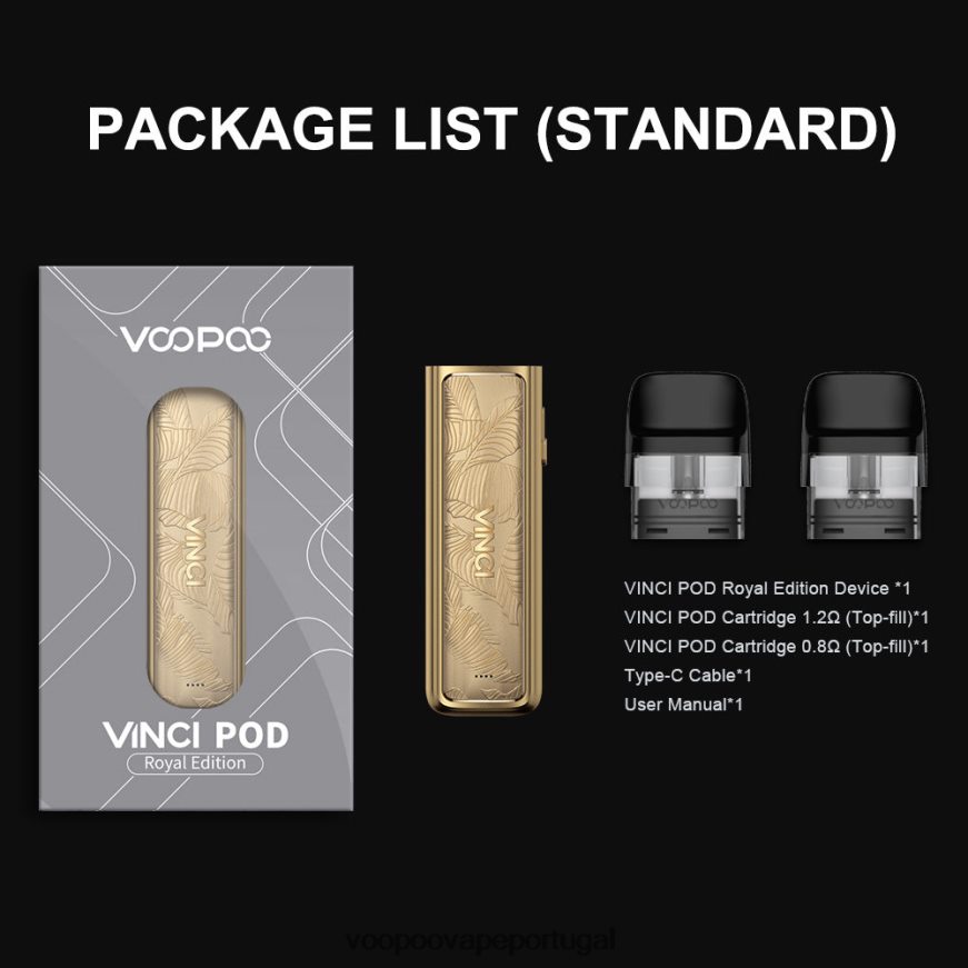VOOPOO VINCI POD edição real - VOOPOO Vape Lisbon folha de ouro 2286NR343